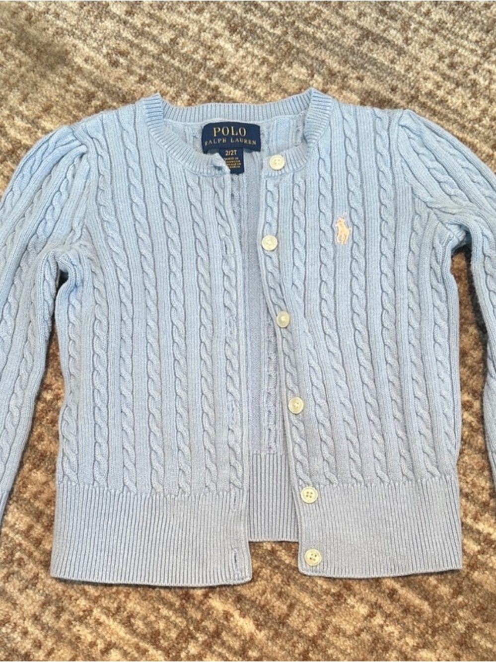 Light Blue Polo Button Up Sweater 2T